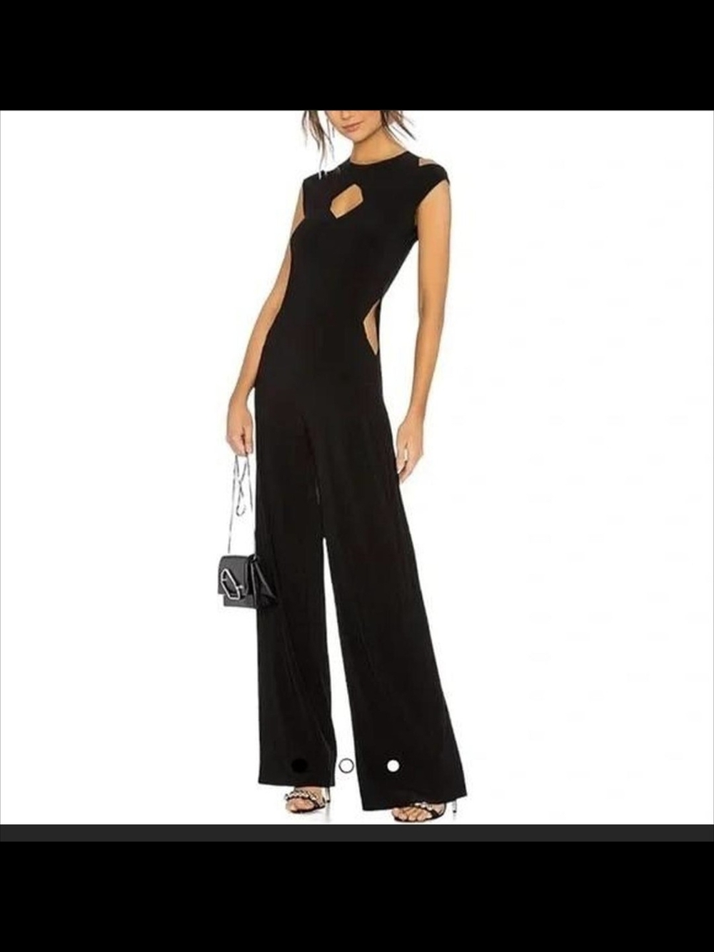 Norma Kamali Black Cutout Wide-Leg Jumpsuit